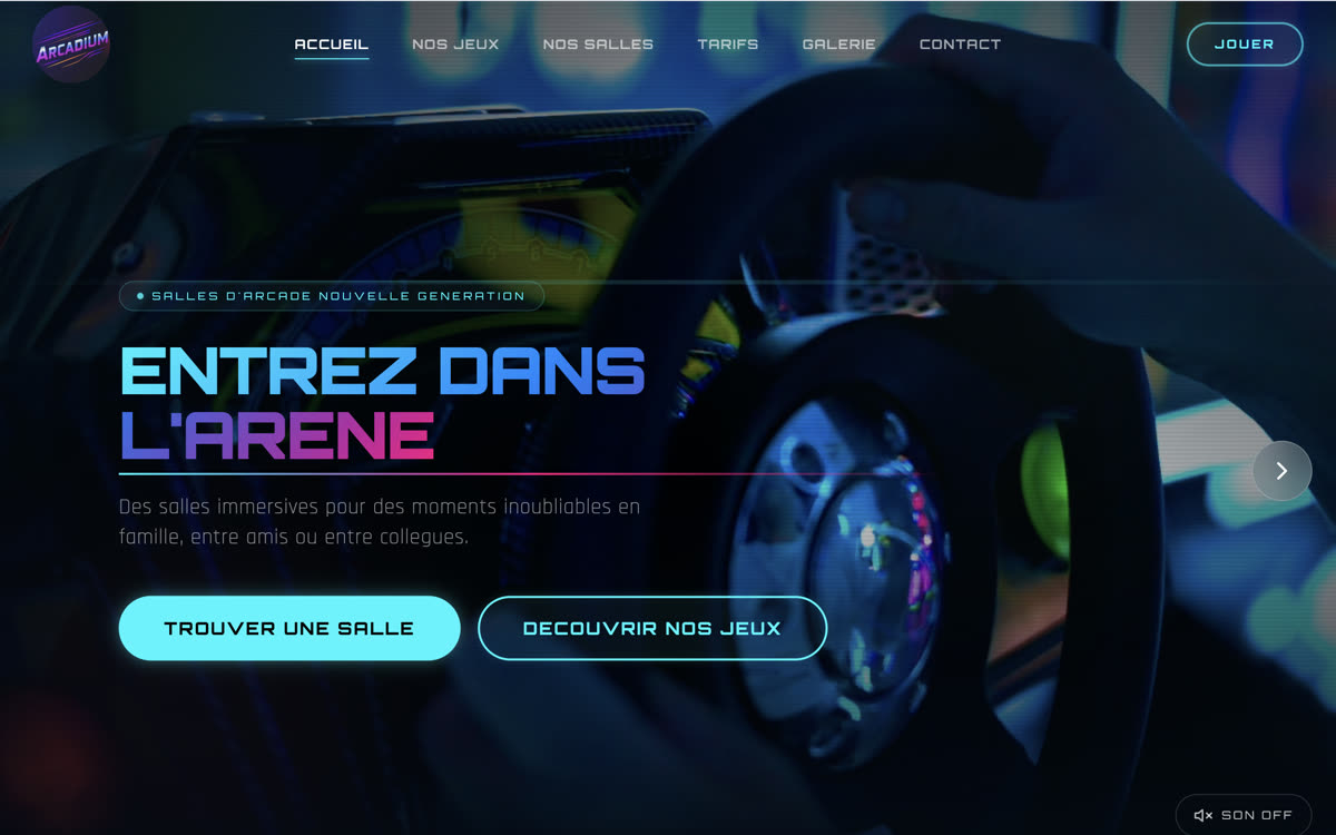 Site internet pour des salles d’arcade à Marseille
