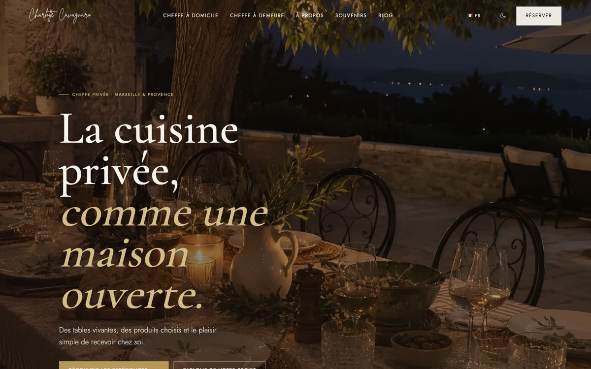 Site internet pour une cheffe privée à Marseille
