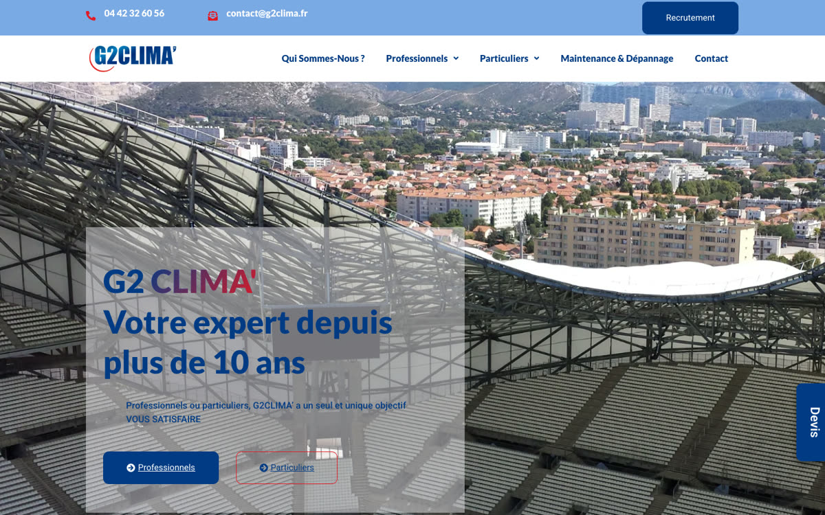 Site internet pour une entreprise de climatisation à Gémenos