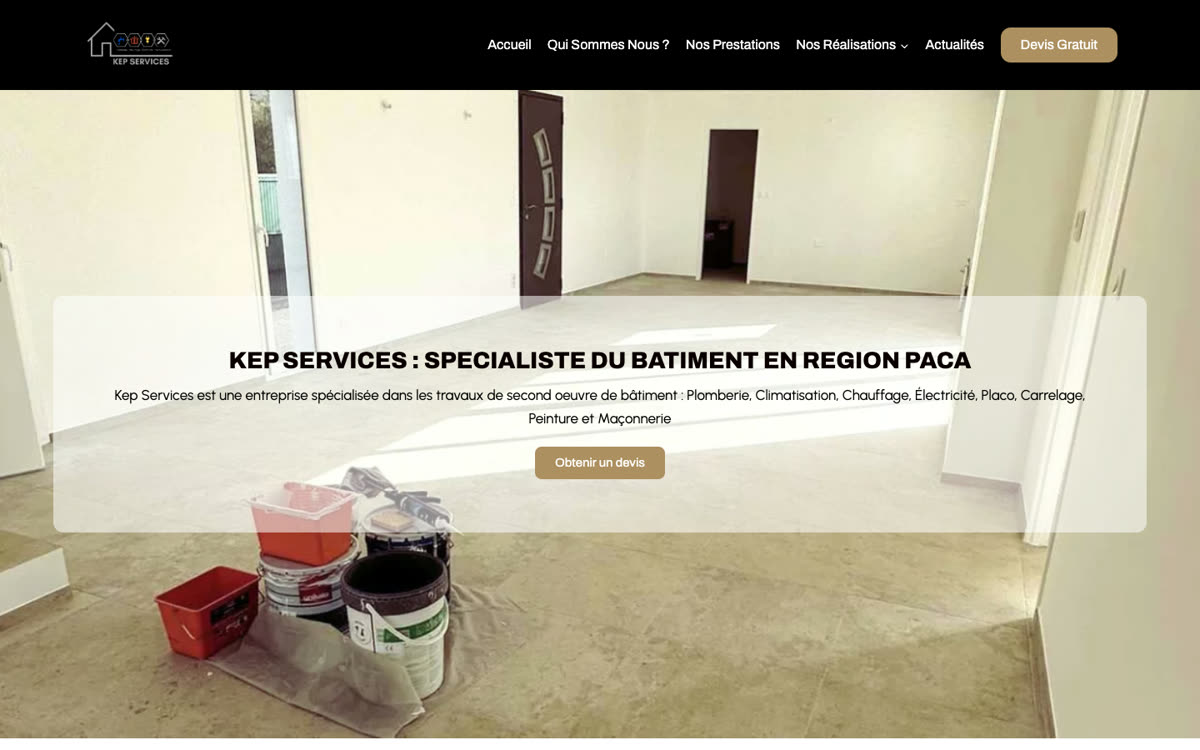 Site internet pour une entreprise de rénovation intérieure à Saint-Maximin-la-Sainte-Baume