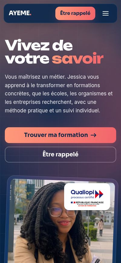 Version mobile du site
