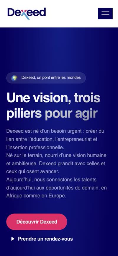 Version mobile du site