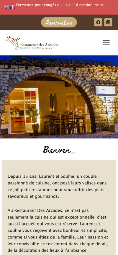 Version mobile du site