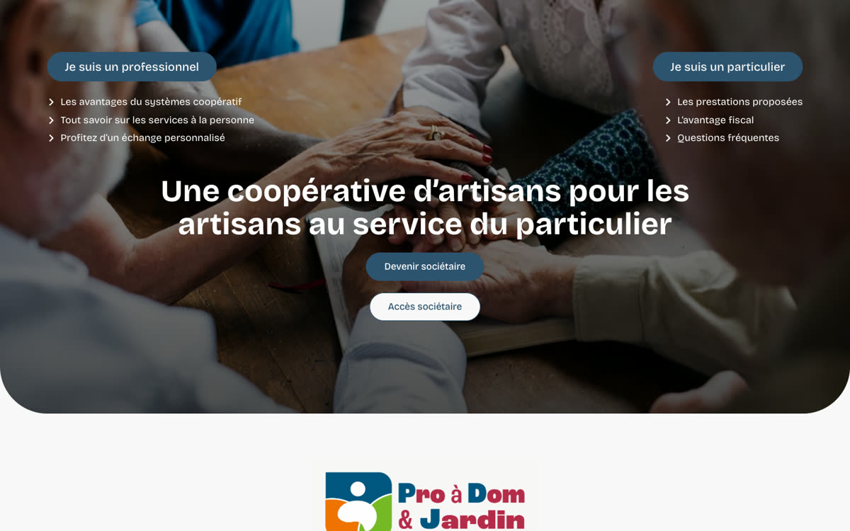 Site internet pour une coopérative de services à la personne à Istres