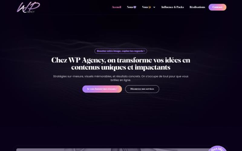 Site internet pour une agence de community management à Marseille